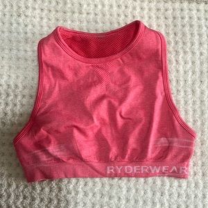Pink ryderwear high neck sports bra mesh back size small
